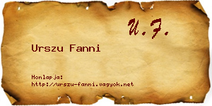 Urszu Fanni névjegykártya