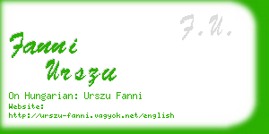 fanni urszu business card